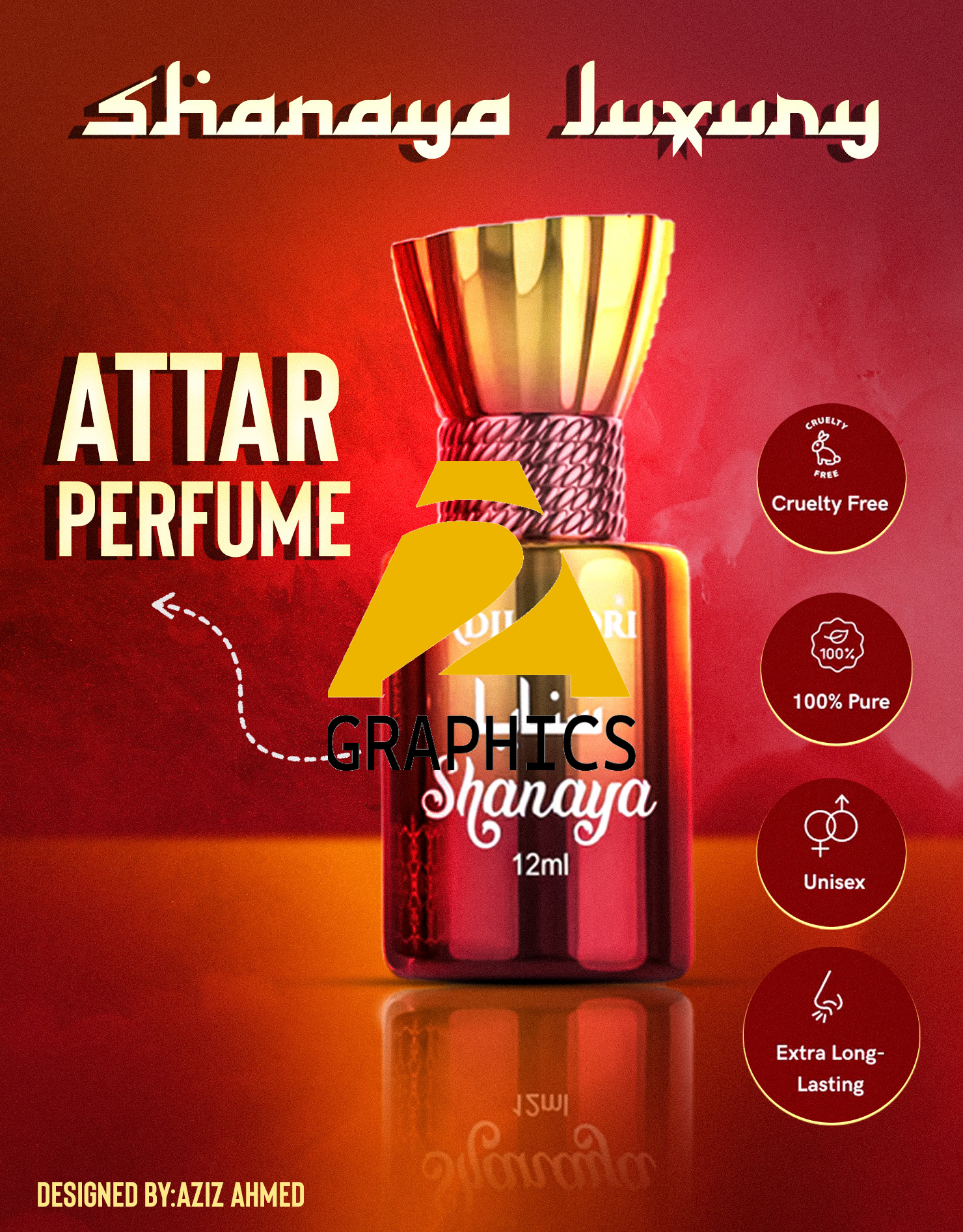 Adilqadri Shanaya Attar Perfume Poster Design